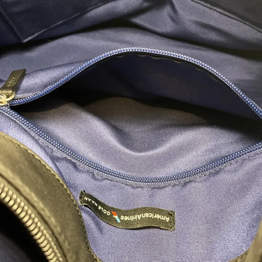 Cole Haan American Airlines Travel Bag 15x15” Black Nylon Laptop Tote RARE